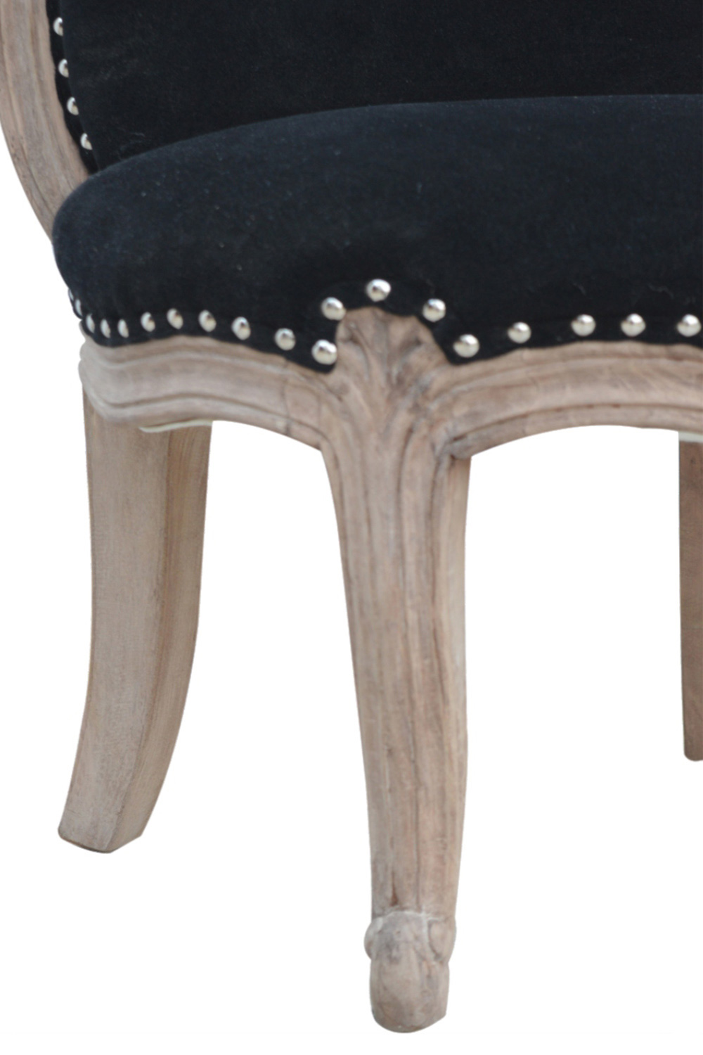 Artisan Studded Chair - Velvet, Black