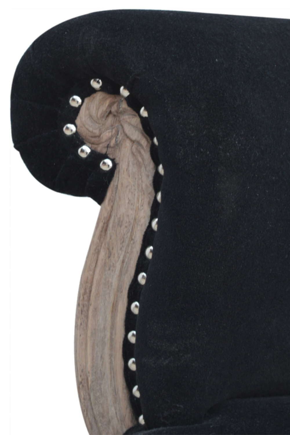 Artisan Studded Chair - Velvet, Black