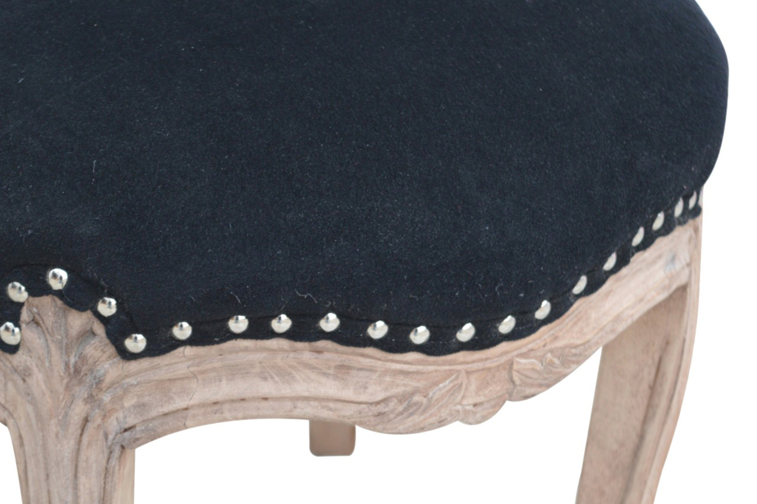 Artisan Studded Chair - Velvet, Black