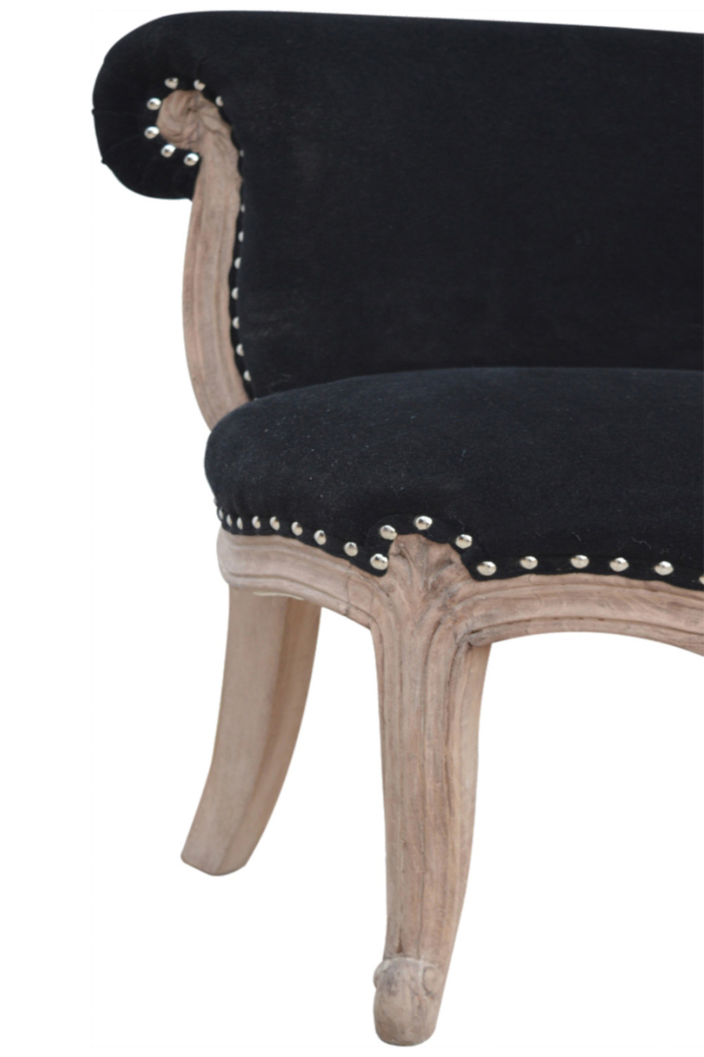 Artisan Studded Chair - Velvet, Black