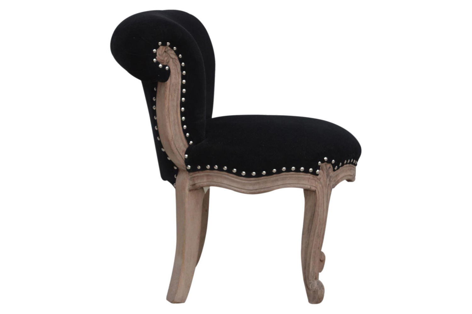 Artisan Studded Chair - Velvet, Black