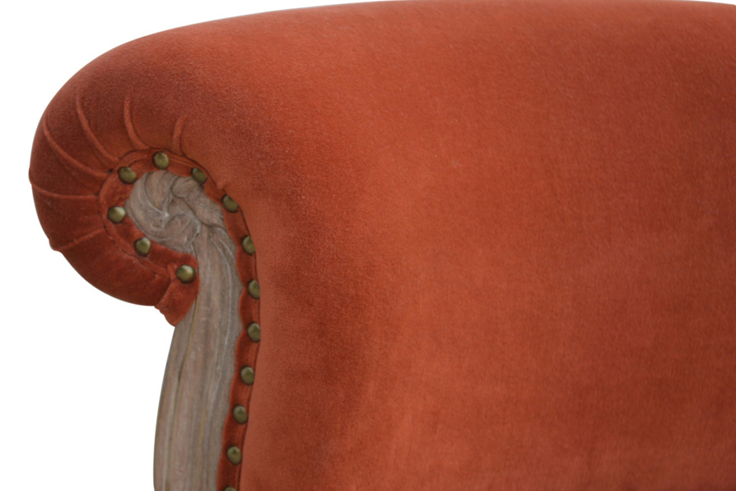 Artisan Studded Chair - Velvet, Brick Red