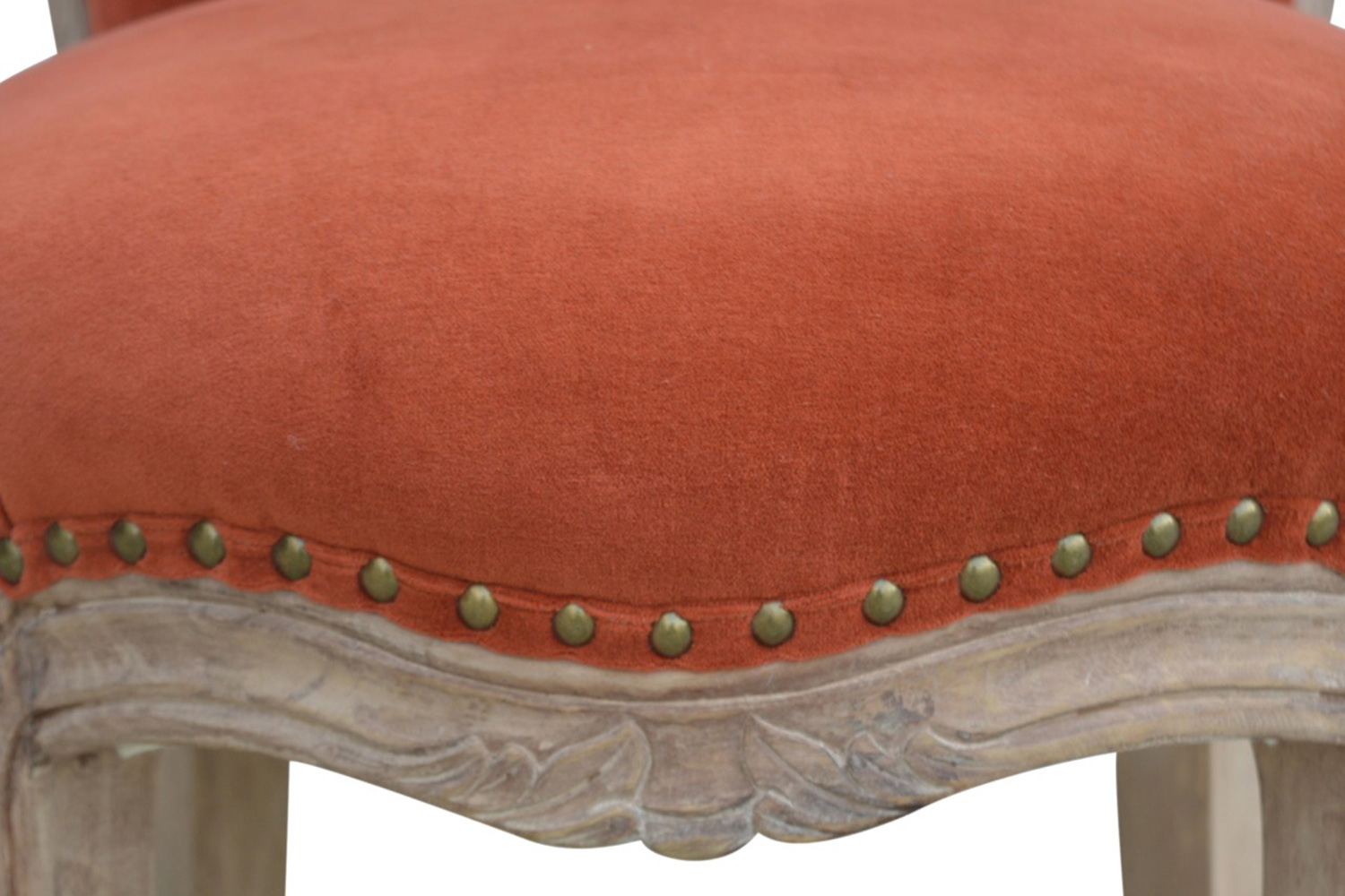 Artisan Studded Chair - Velvet, Brick Red