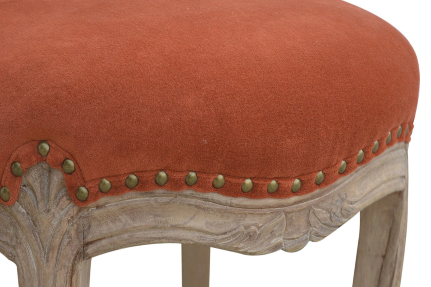 Artisan Studded Chair - Velvet, Brick Red