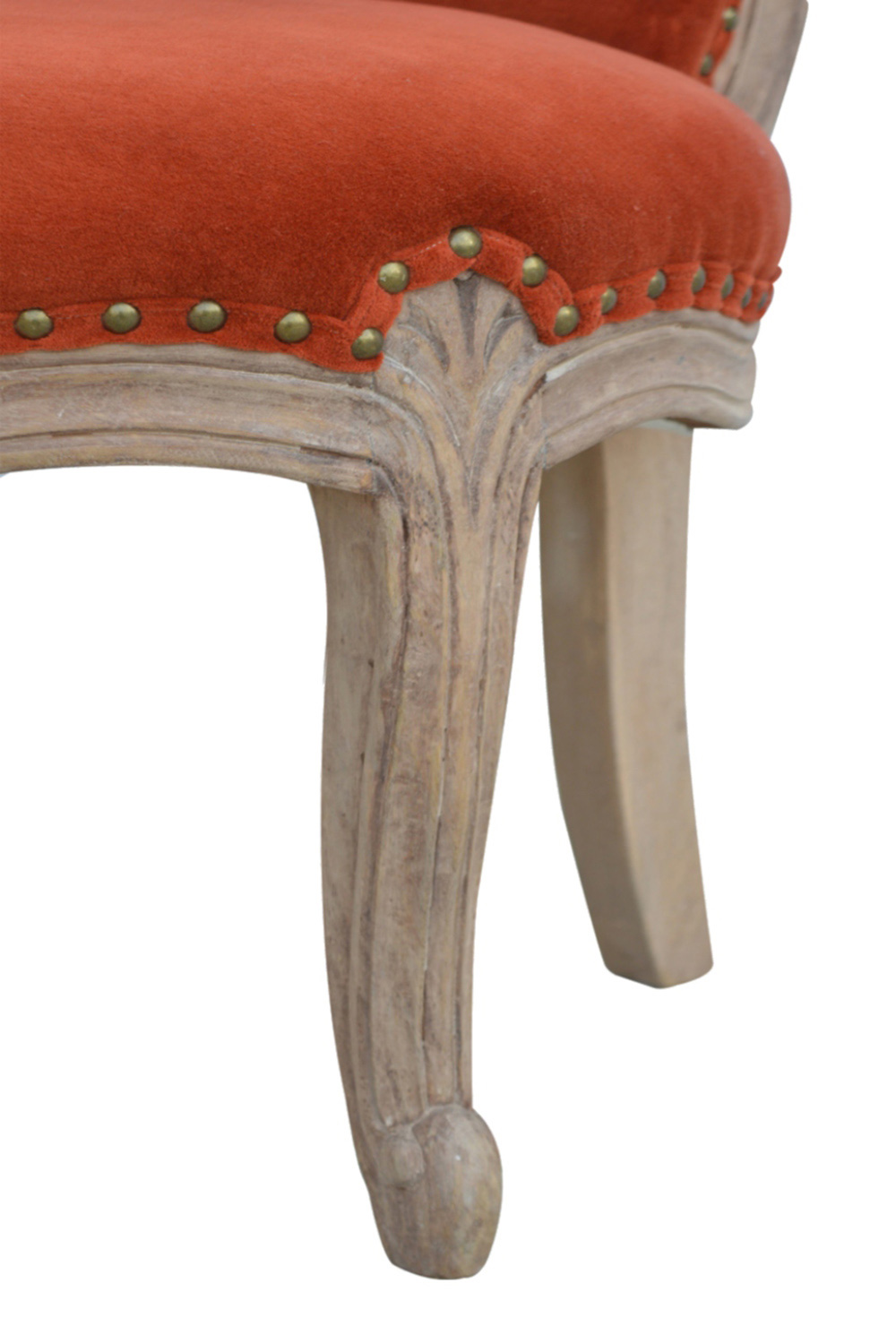 Artisan Studded Chair - Velvet, Brick Red