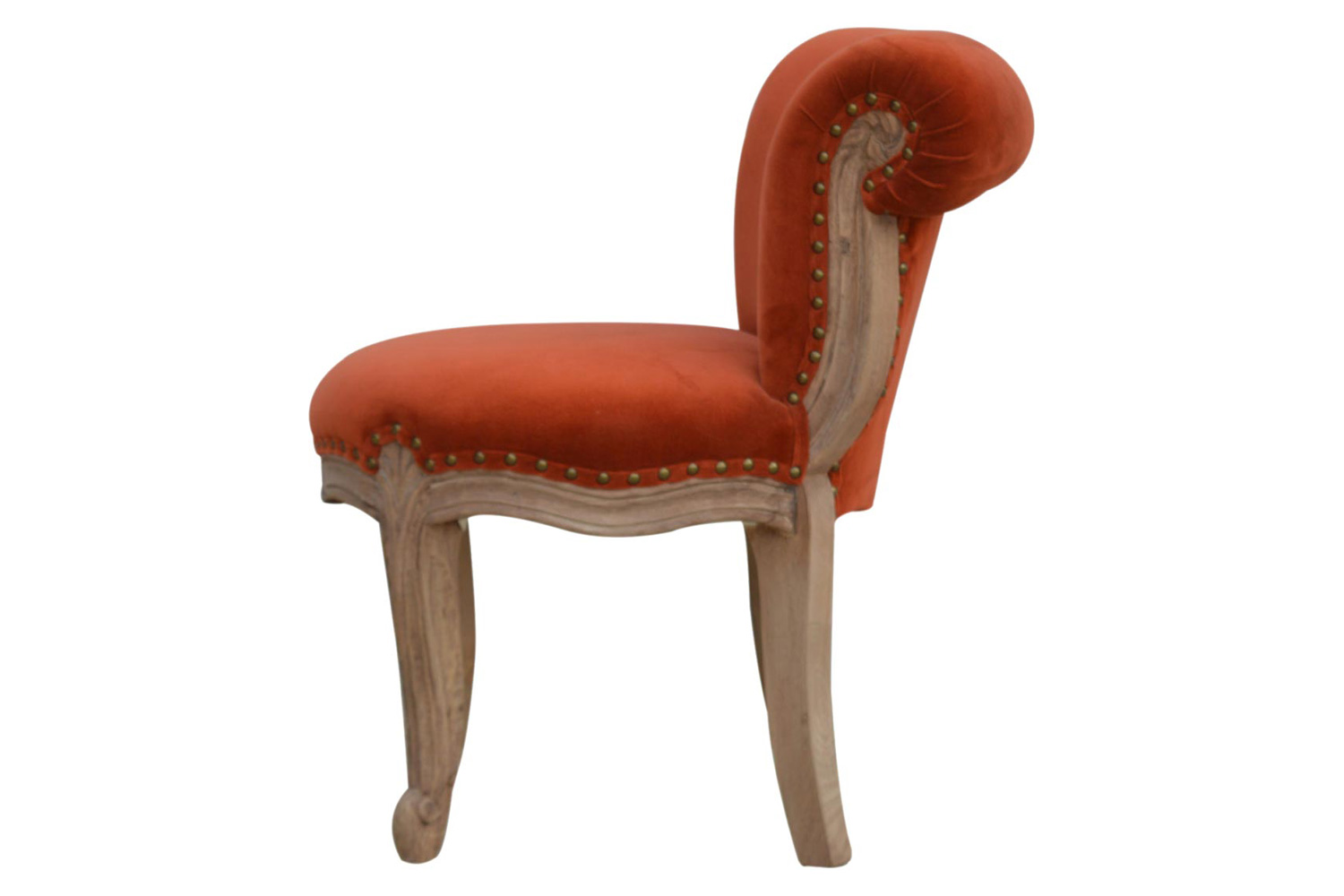 Artisan Studded Chair - Velvet, Brick Red