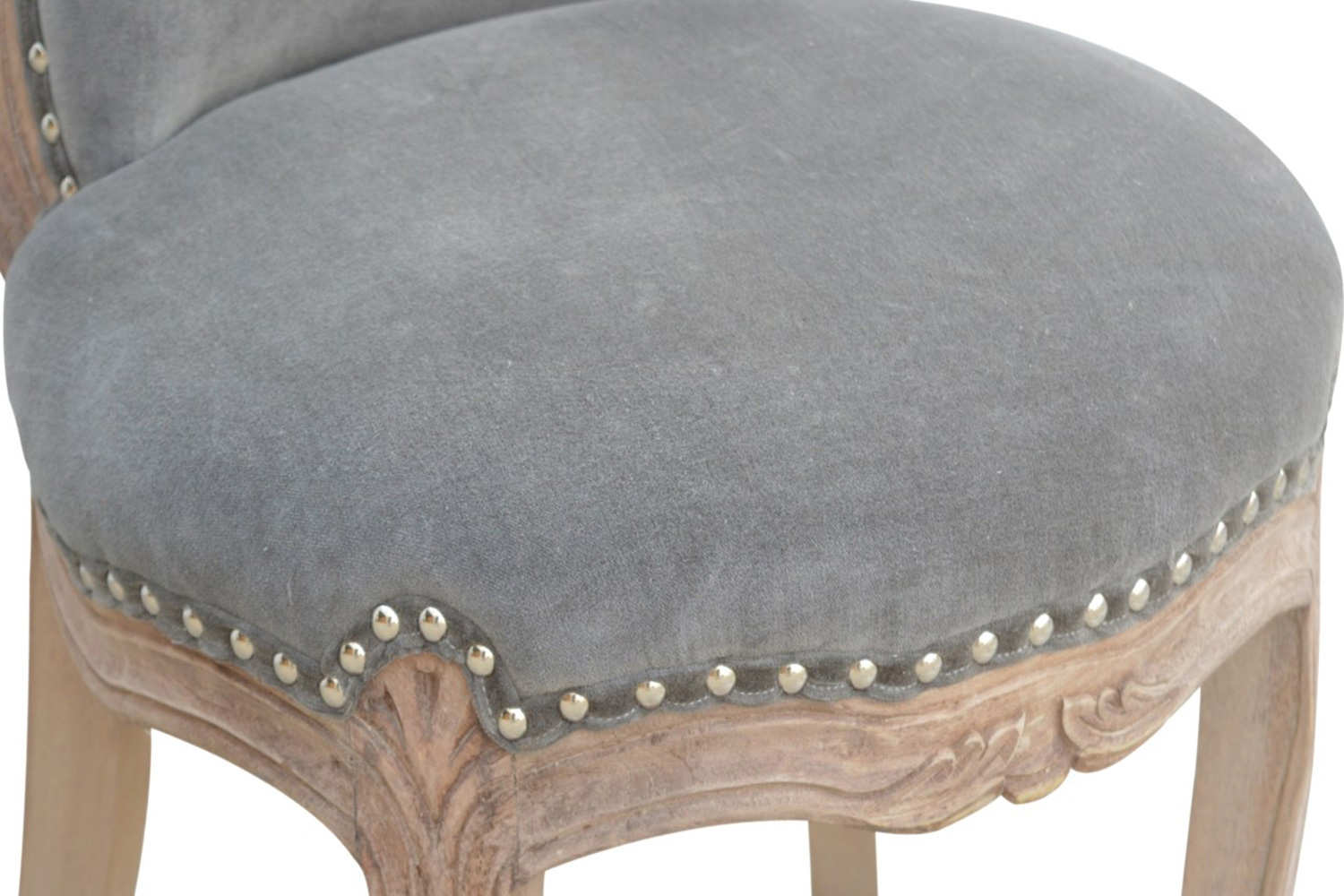Artisan Studded Chair - Velvet, Gray