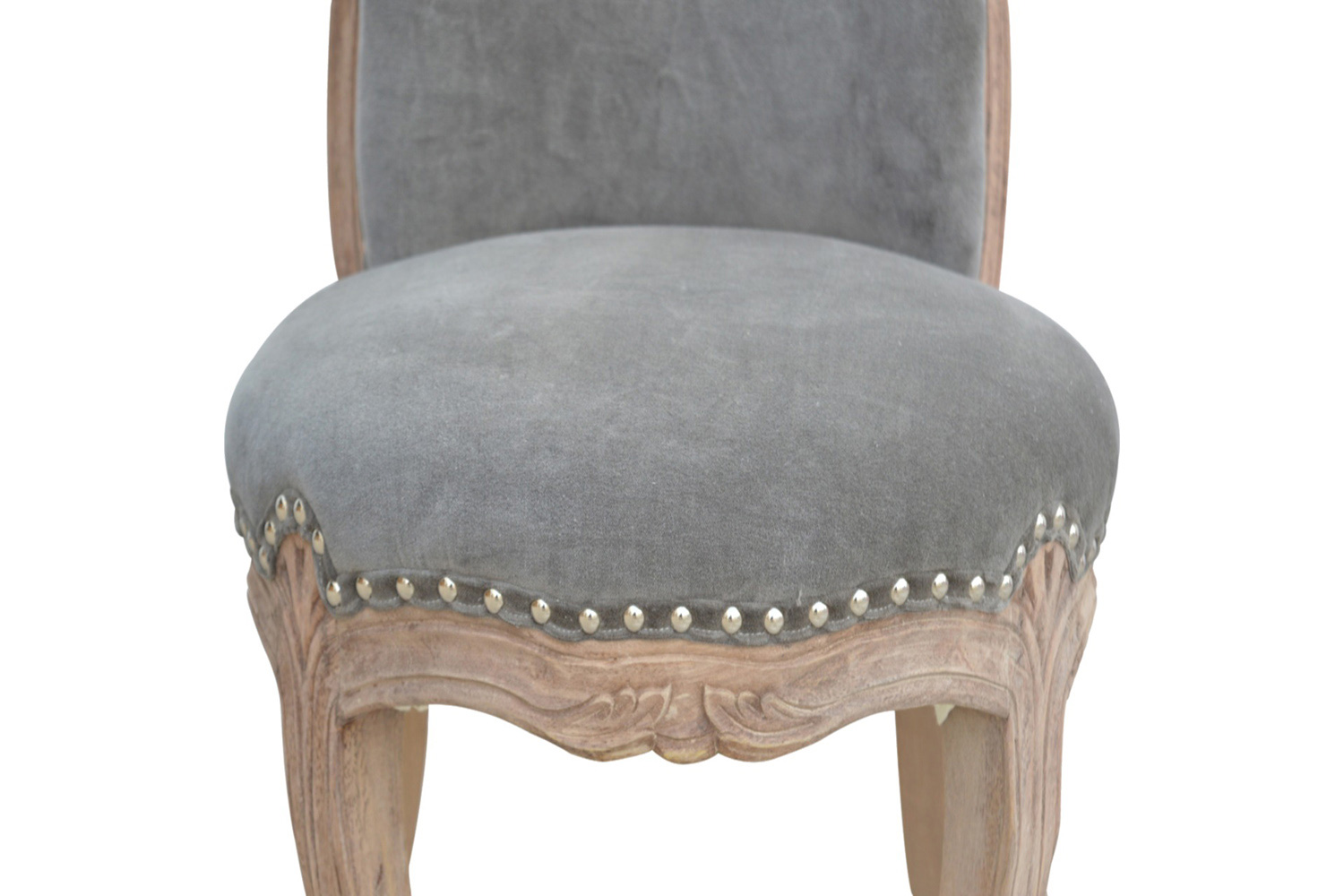 Artisan Studded Chair - Velvet, Gray