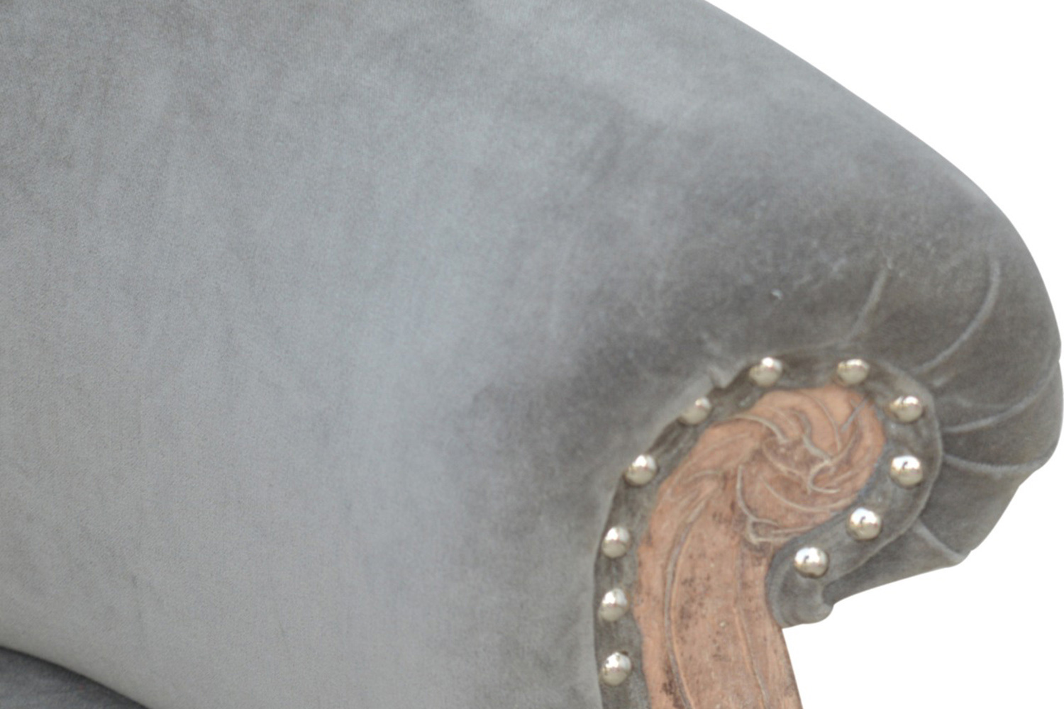 Artisan Studded Chair - Velvet, Gray