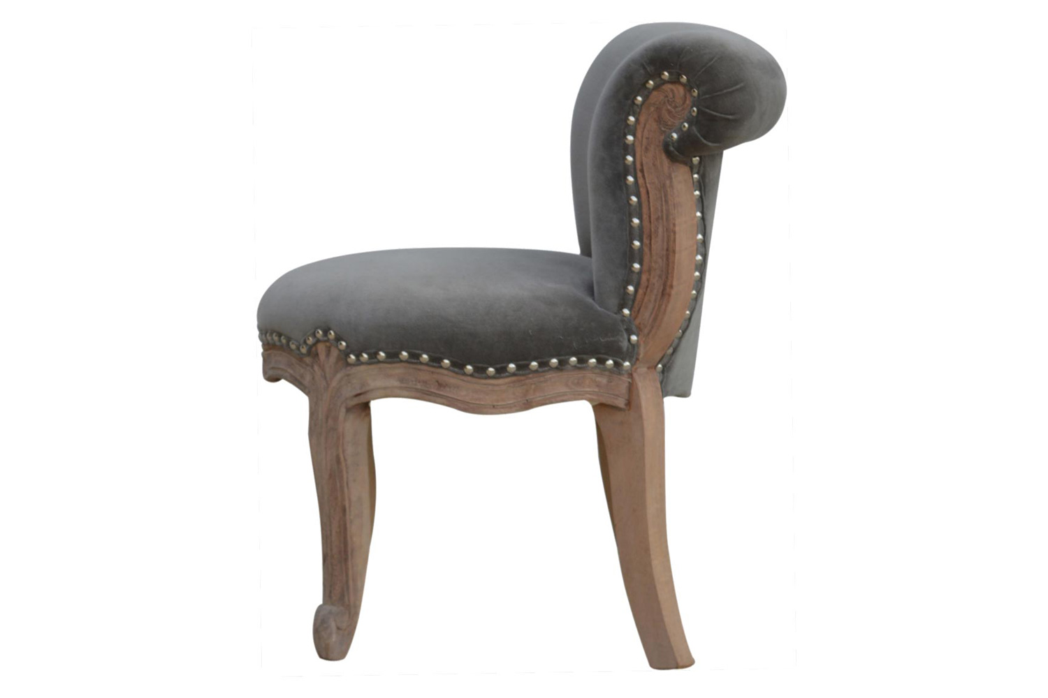 Artisan Studded Chair - Velvet, Gray