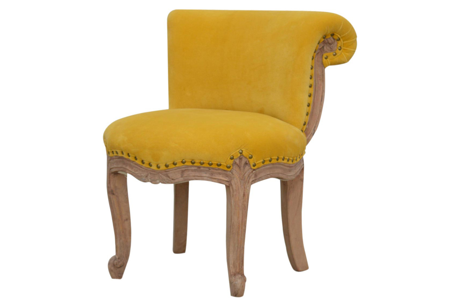 Artisan Studded Chair - Velvet, Mustard