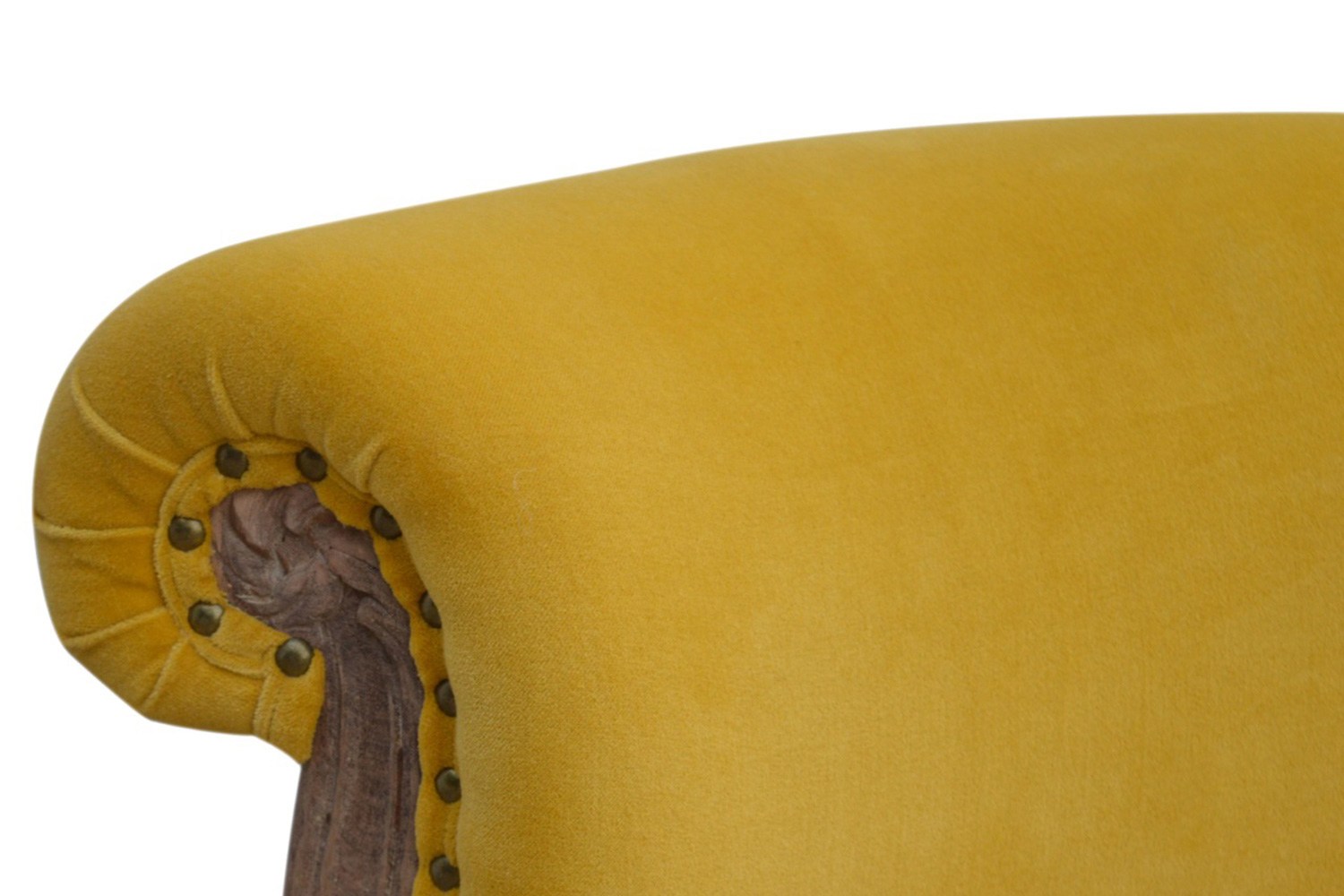 Artisan Studded Chair - Velvet, Mustard