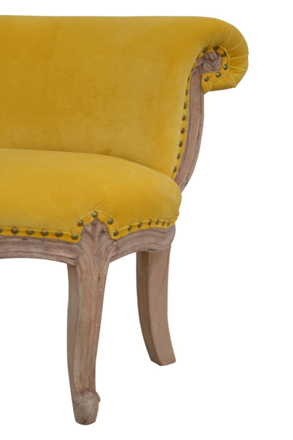 Artisan Studded Chair - Velvet, Mustard