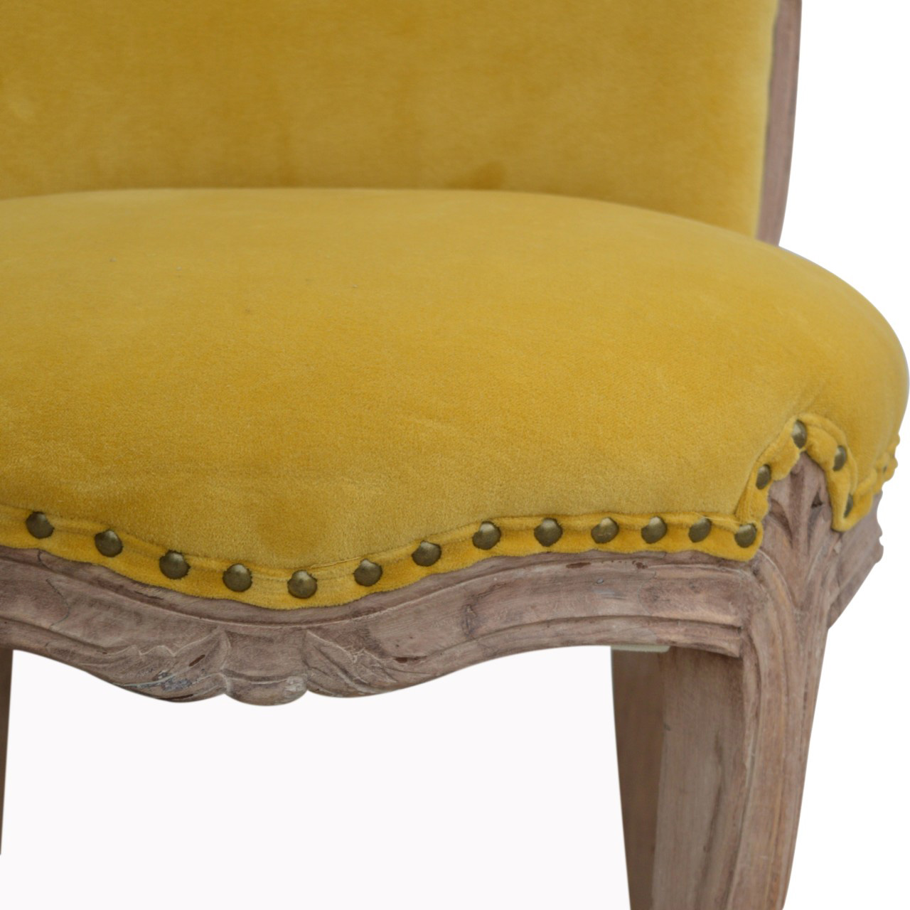 Artisan Studded Chair - Velvet, Mustard
