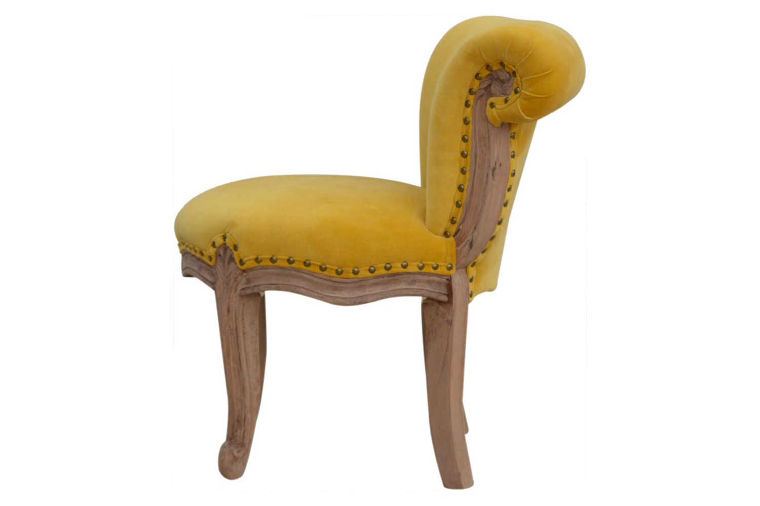 Artisan Studded Chair - Velvet, Mustard