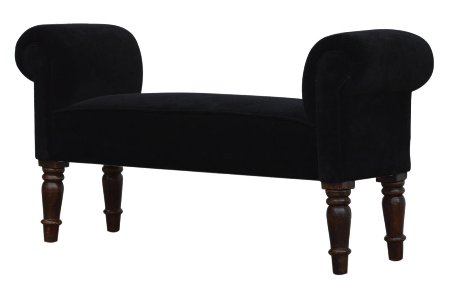 Artisan Bedroom Bench - Black, Velvet