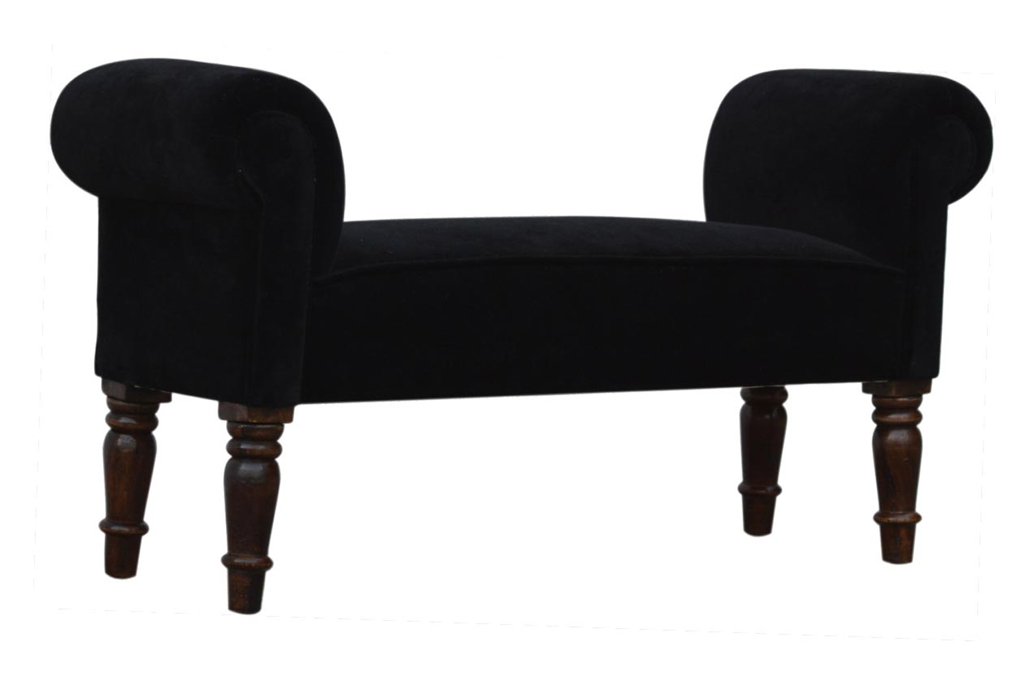 Artisan Bedroom Bench - Black, Velvet