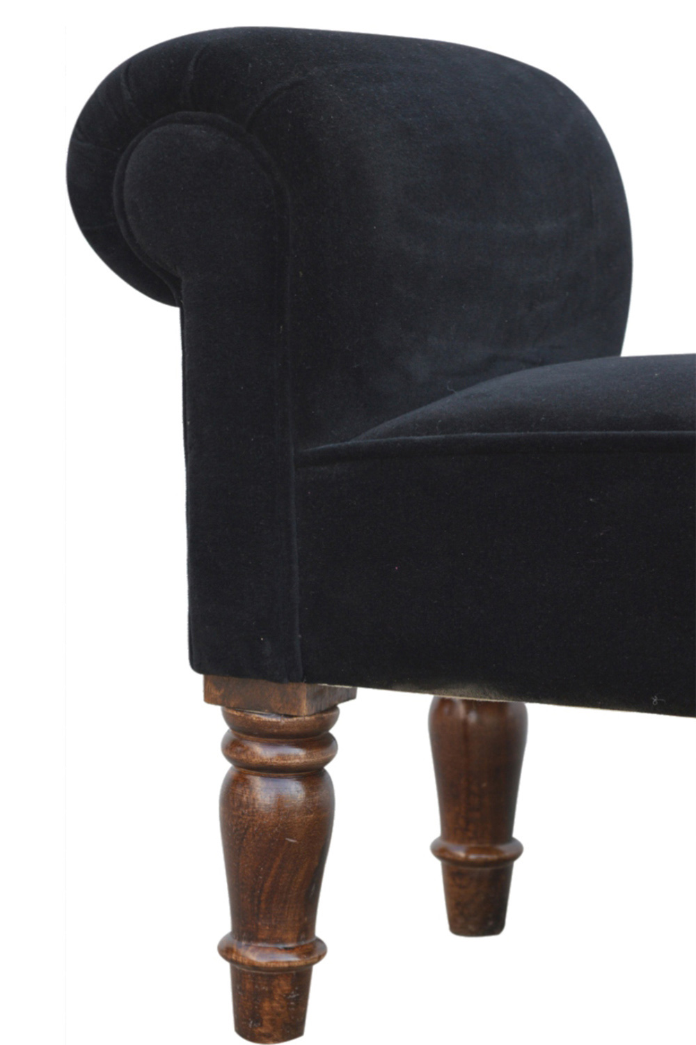 Artisan Bedroom Bench - Black, Velvet