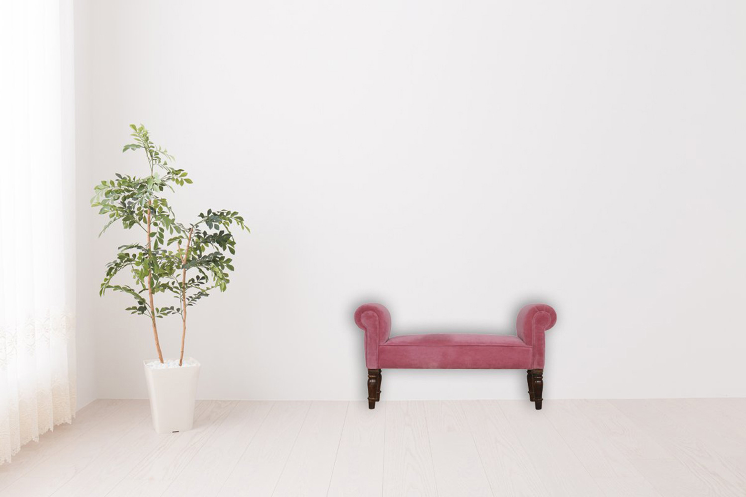 Artisan Bedroom Bench - Pink, Velvet