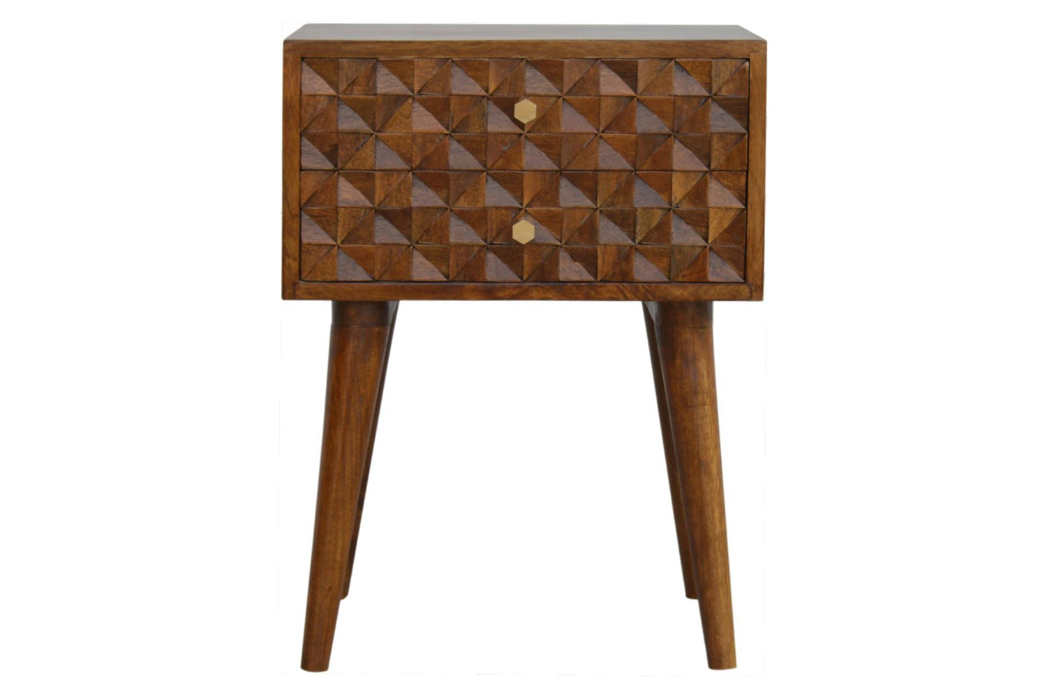 Artisan - Diamond Carved Bedside with 2 Drawers