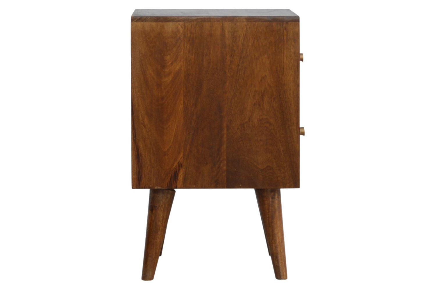 Artisan Diamond Carved Bedside with 2 Drawers - Chestnut