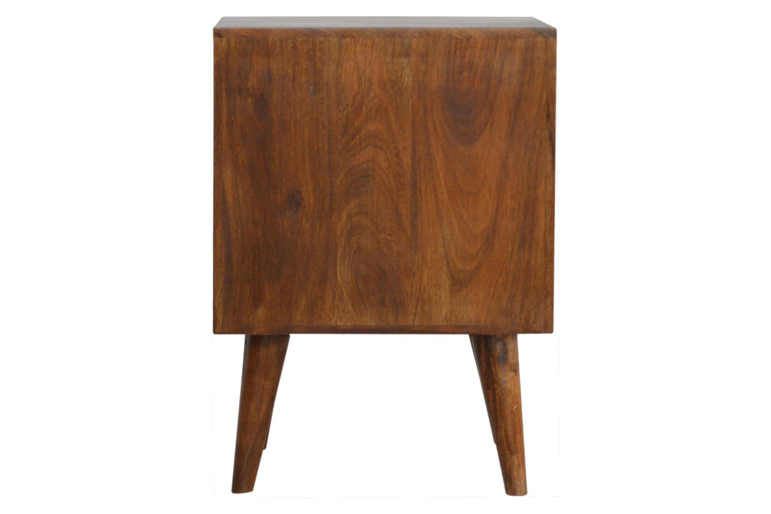 Artisan Diamond Carved Bedside with 2 Drawers - Chestnut
