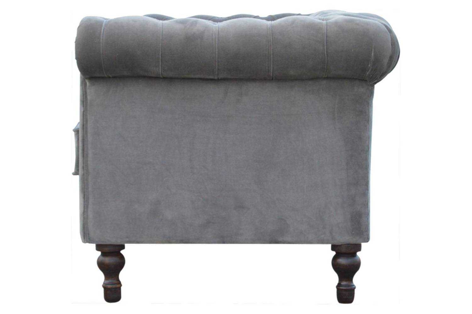 Artisan Chesterfield Sofa with 2 Seater - Gray, Velvet