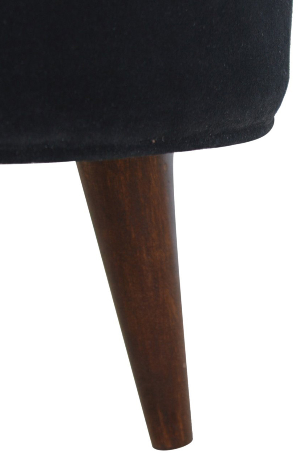 Artisan Nordic Style Footstool - Black, Velvet