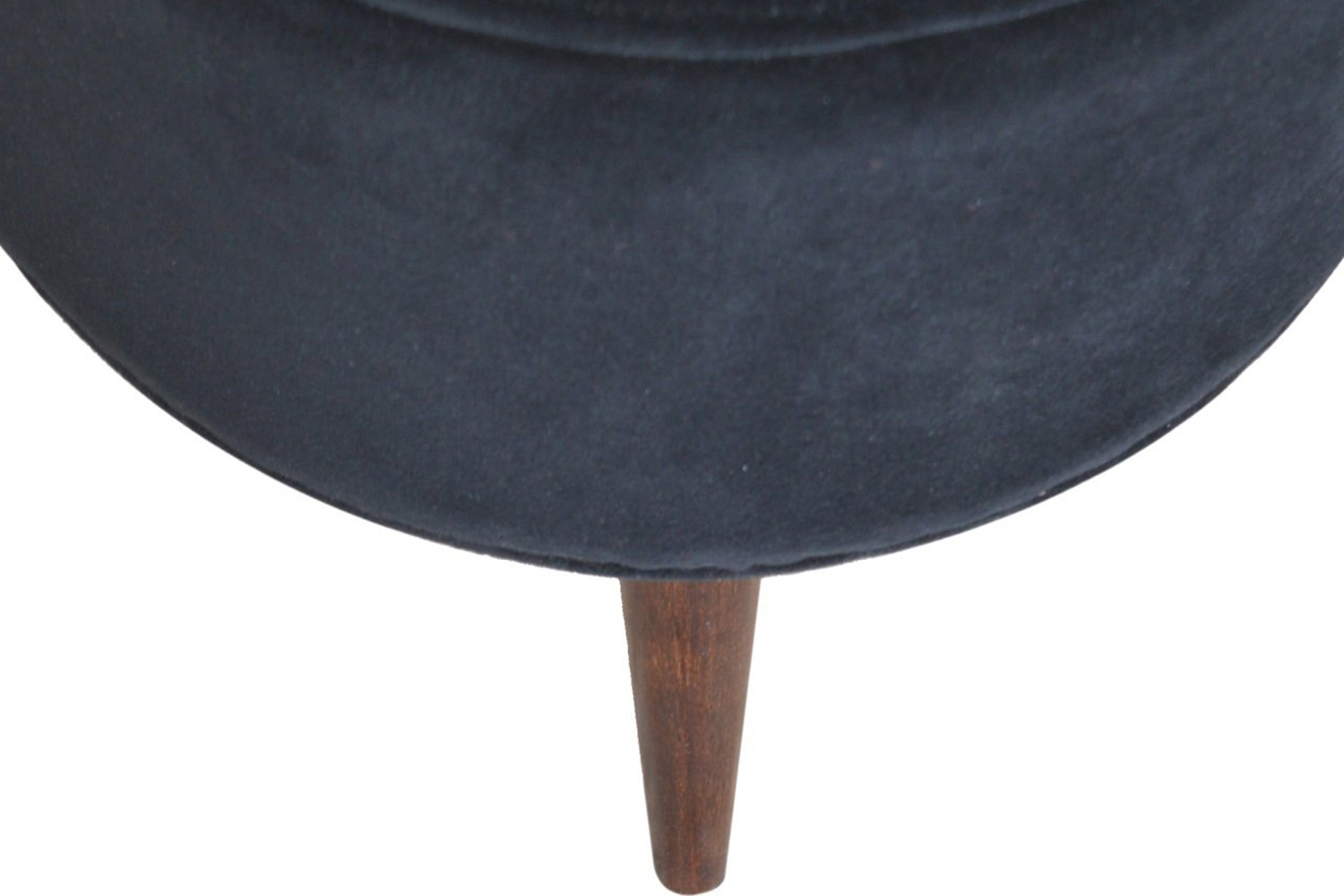 Artisan Nordic Style Footstool - Black, Velvet