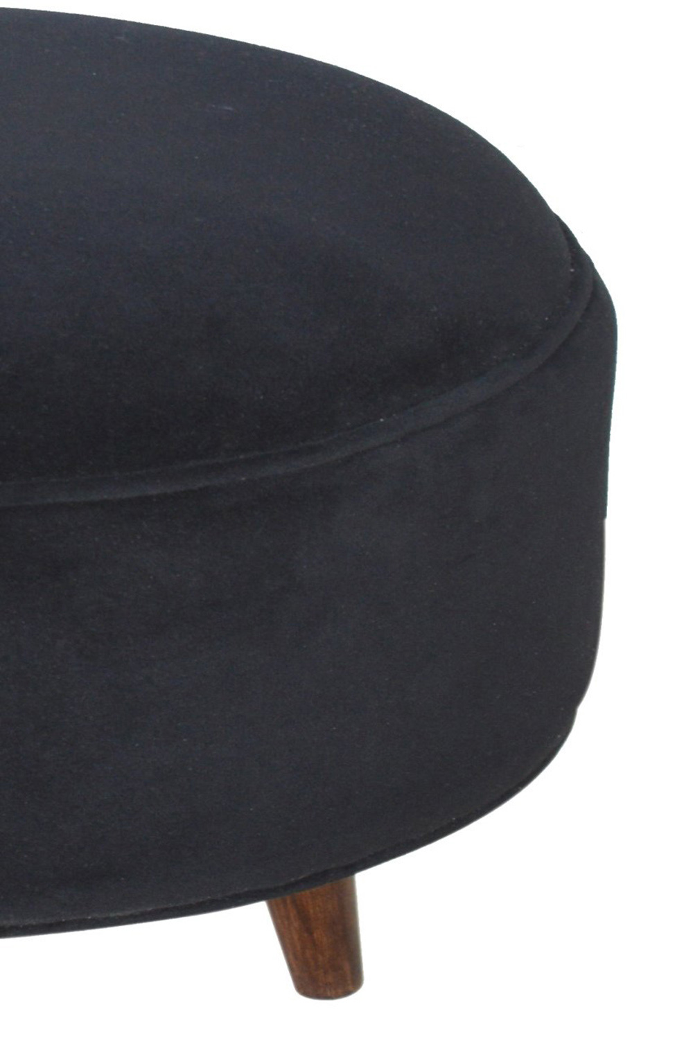 Artisan Nordic Style Footstool - Black, Velvet