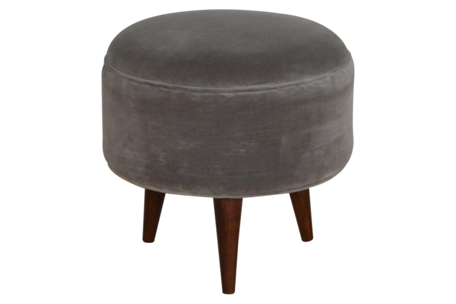 Artisan Nordic Style Footstool - Gray, Velvet