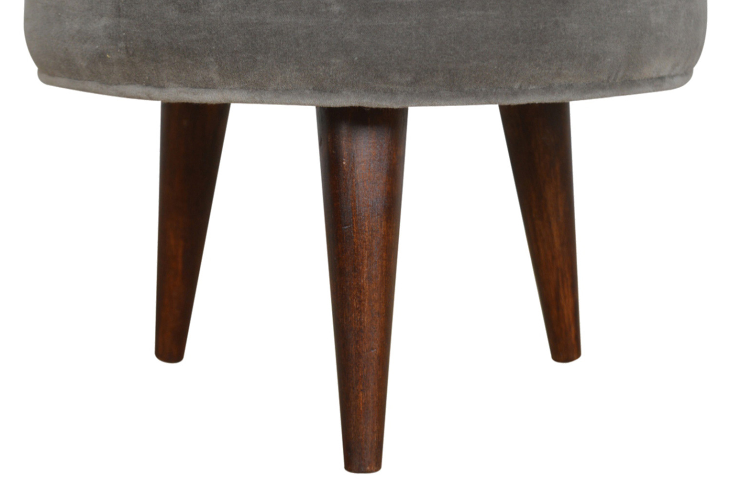 Artisan Nordic Style Footstool - Gray, Velvet