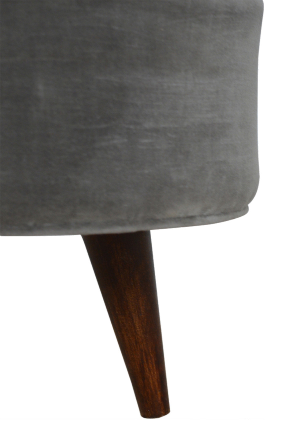 Artisan Nordic Style Footstool - Gray, Velvet