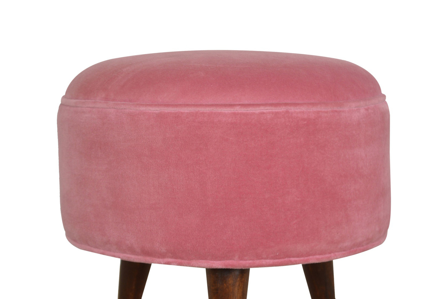 Artisan Nordic Style Footstool - Pink, Velvet