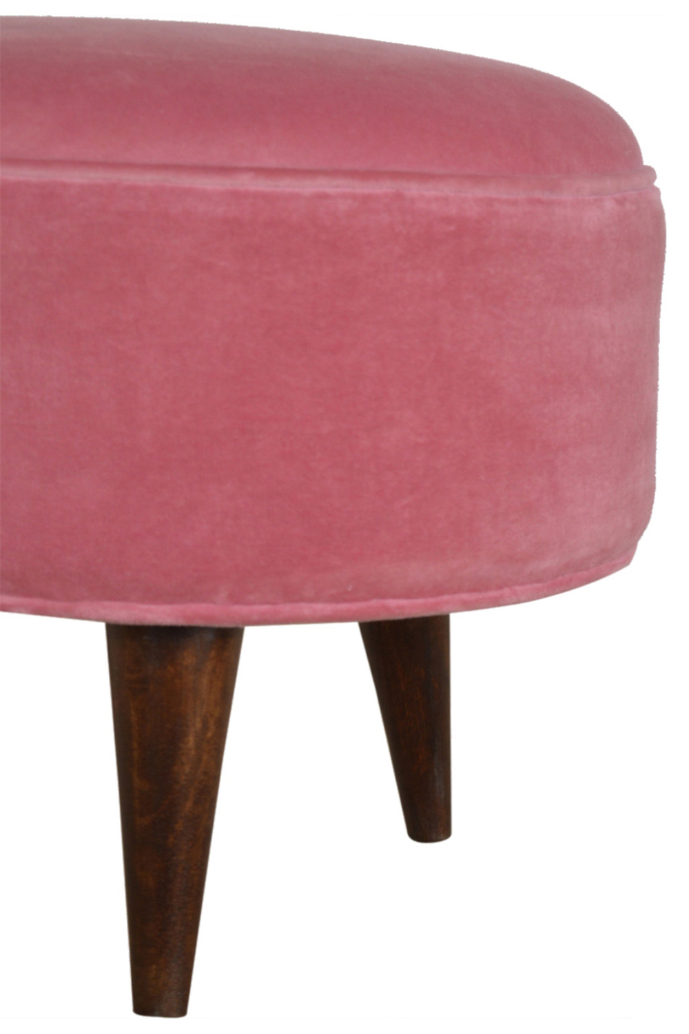 Artisan Nordic Style Footstool - Pink, Velvet