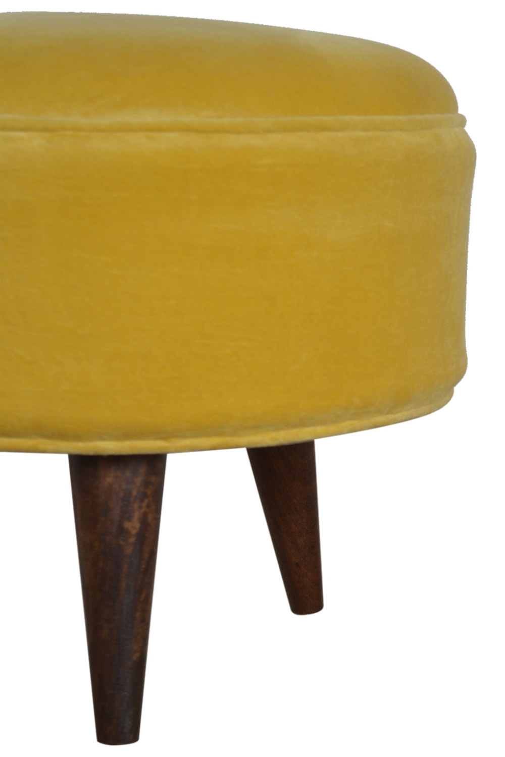 Artisan Nordic Style Footstool - Mustard, Velvet