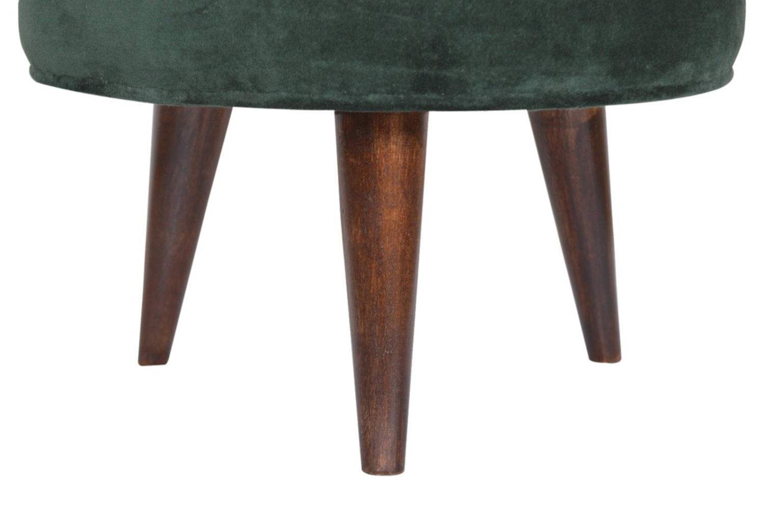 Artisan Nordic Style Footstool - Emerald Green, Velvet