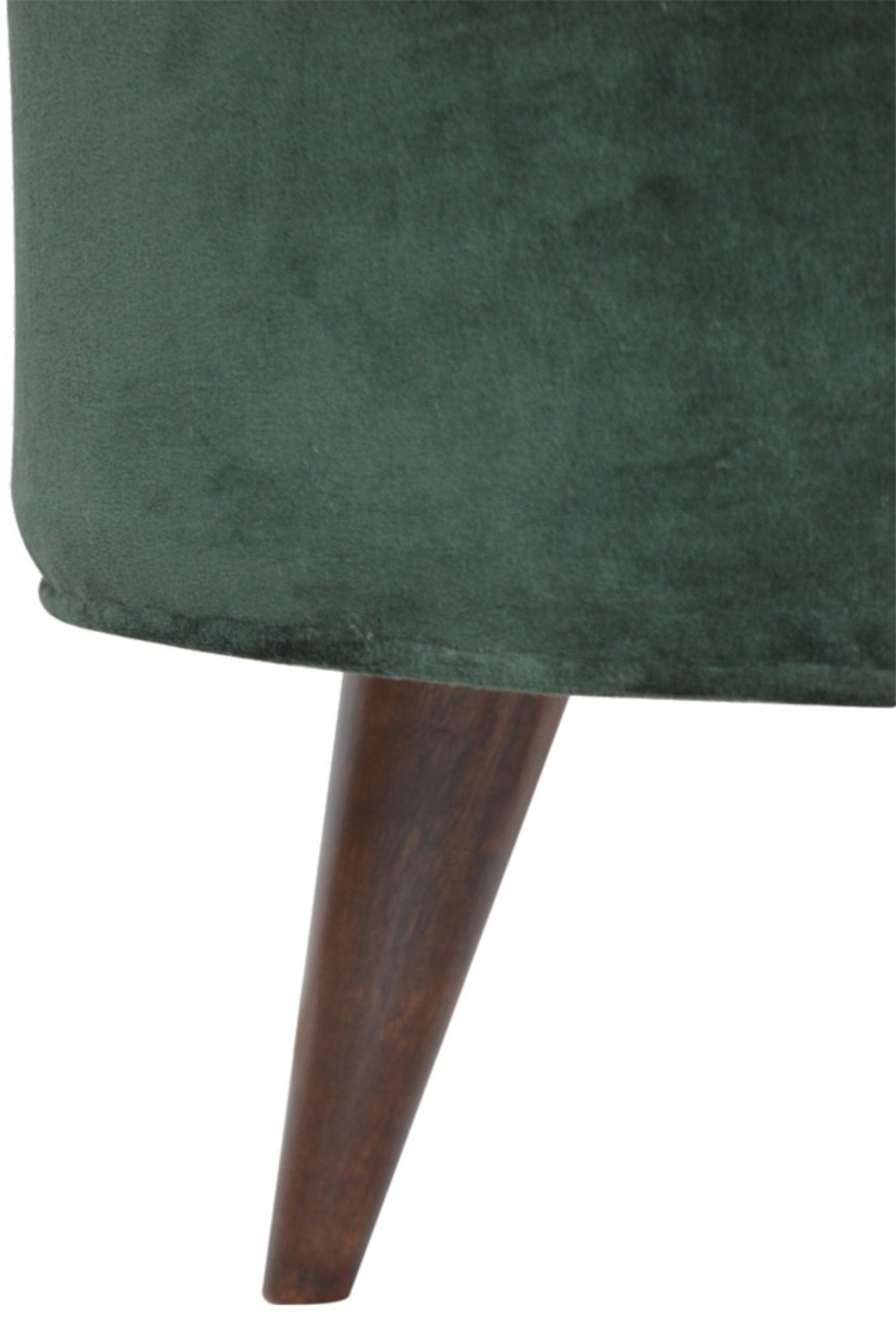 Artisan Nordic Style Footstool - Emerald Green, Velvet