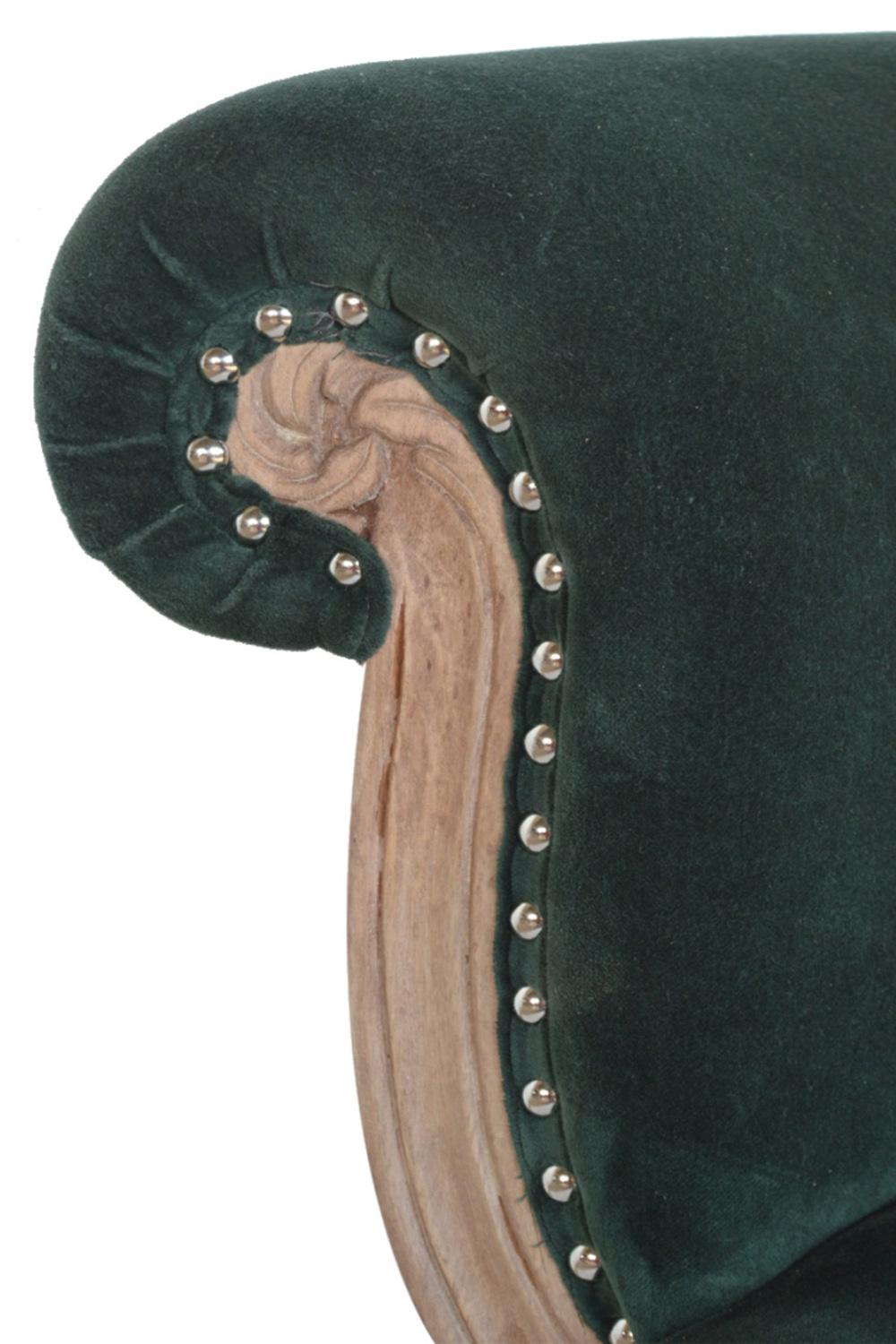 Artisan Studded Chair - Velvet, Emerald Green