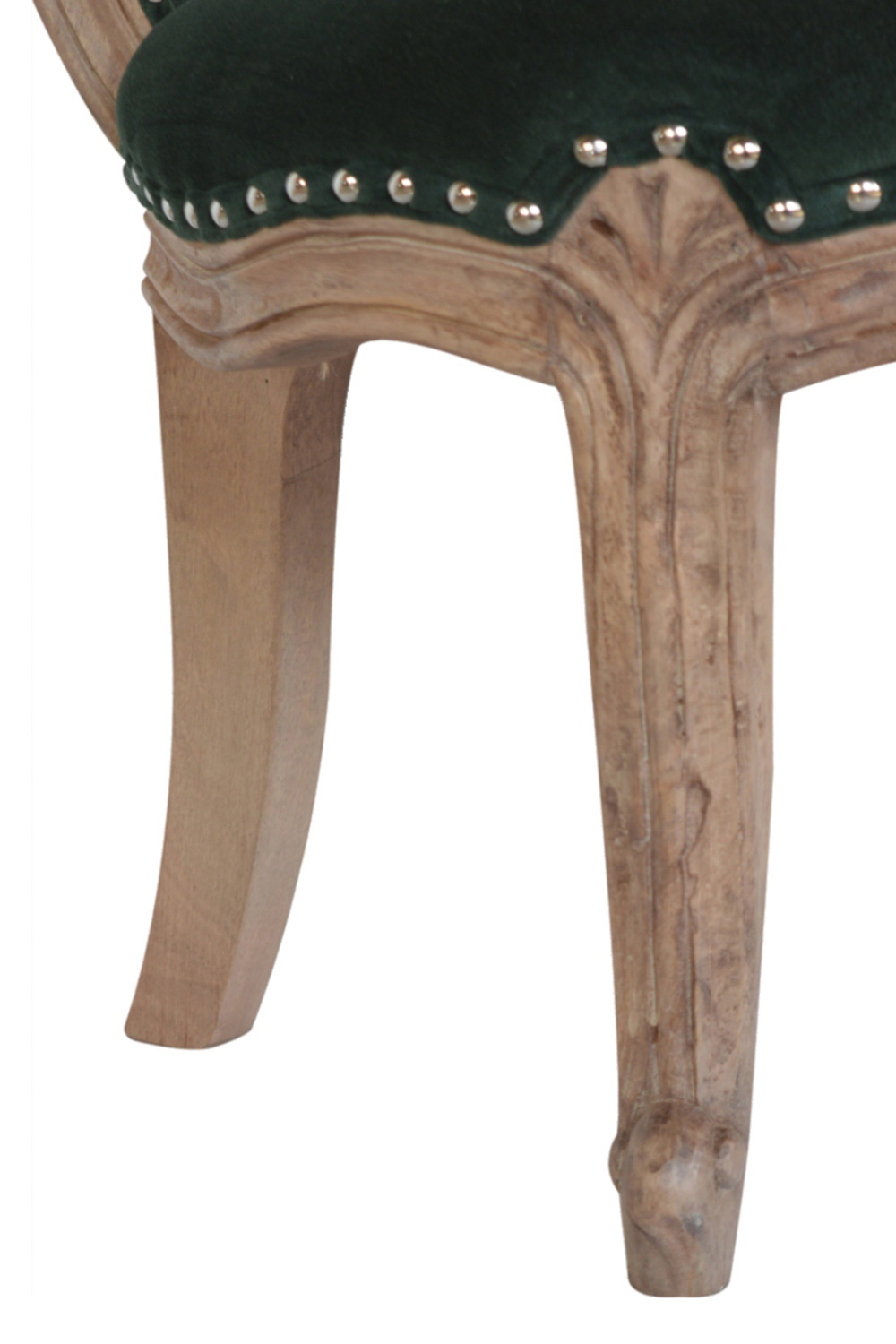 Artisan Studded Chair - Velvet, Emerald Green