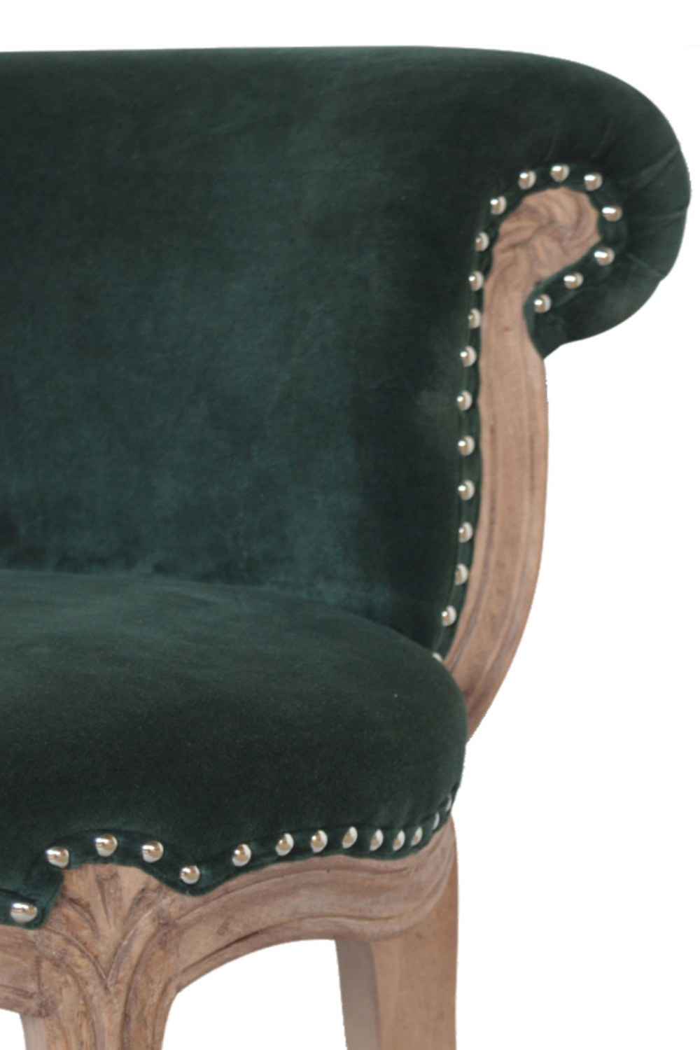 Artisan Studded Chair - Velvet, Emerald Green