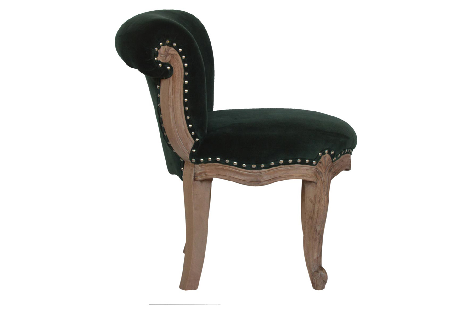 Artisan Studded Chair - Velvet, Emerald Green