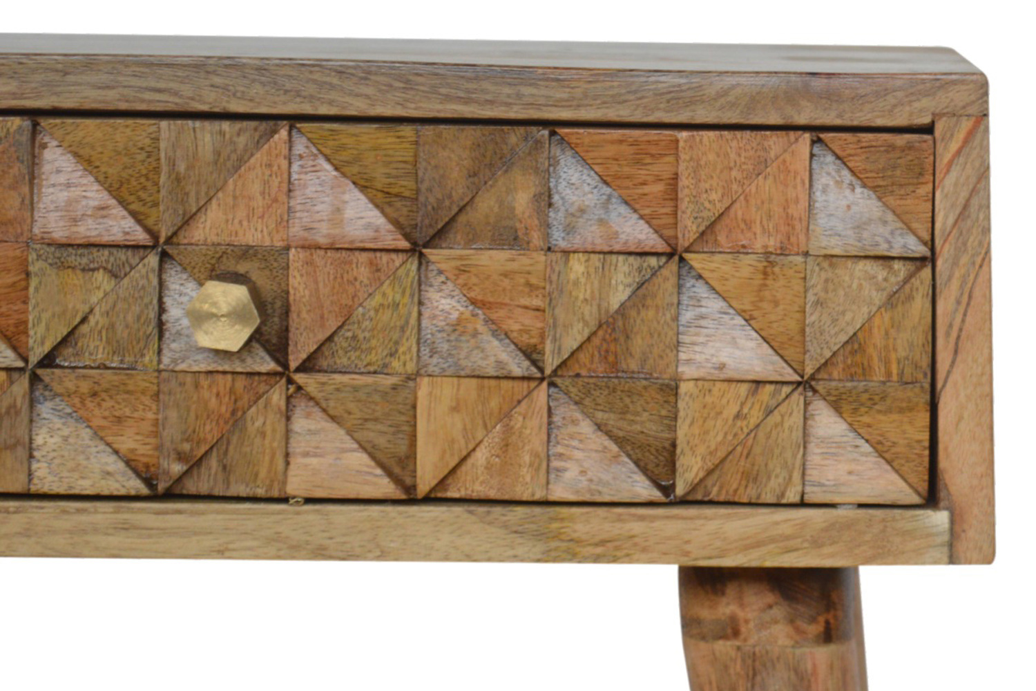 Artisan - Diamond Carved Bedside in Oak-ish, 1 Drawer