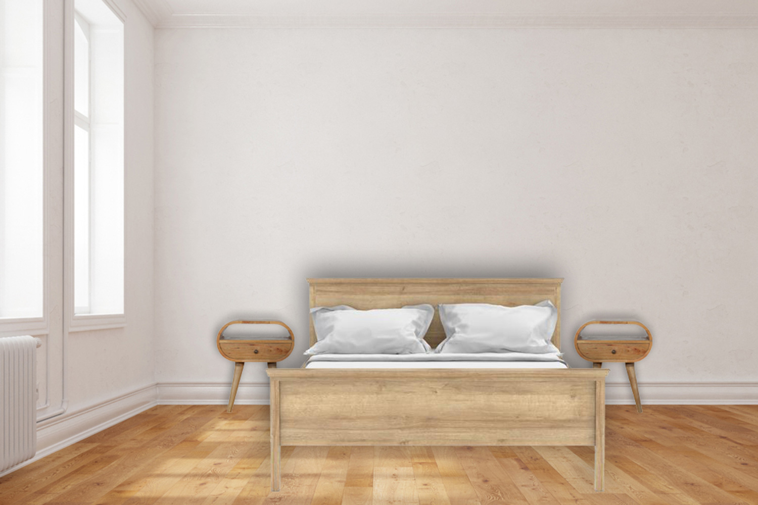 Artisan Circular Open Slot Bedside - Oak-ish