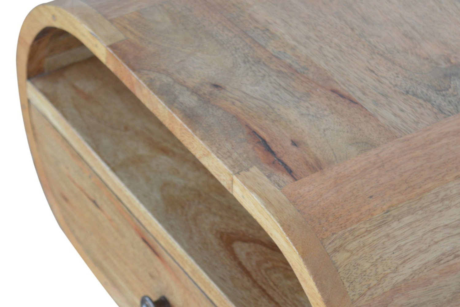 Artisan Circular Open Slot Bedside - Oak-ish