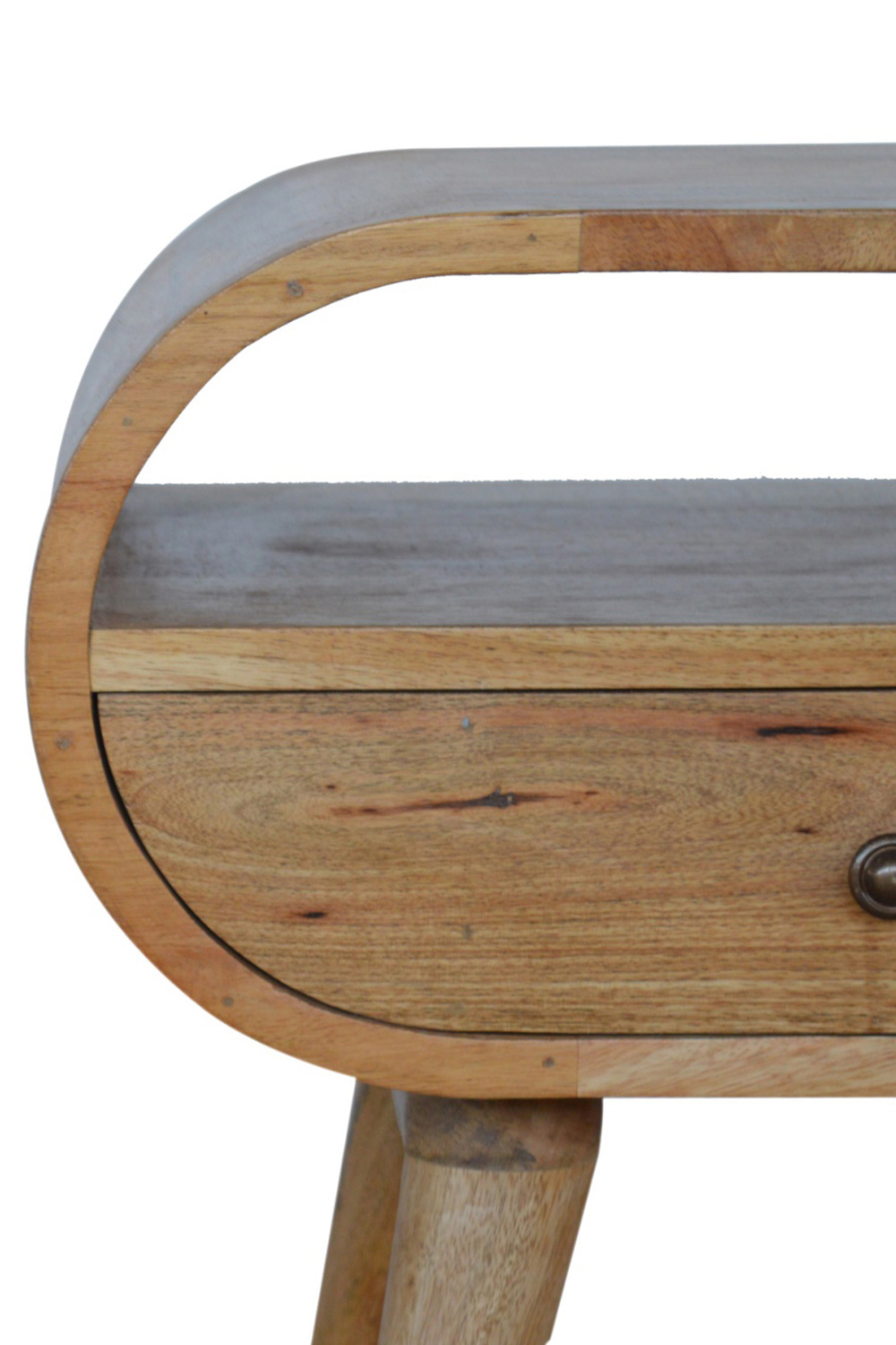 Artisan Circular Open Slot Bedside - Oak-ish