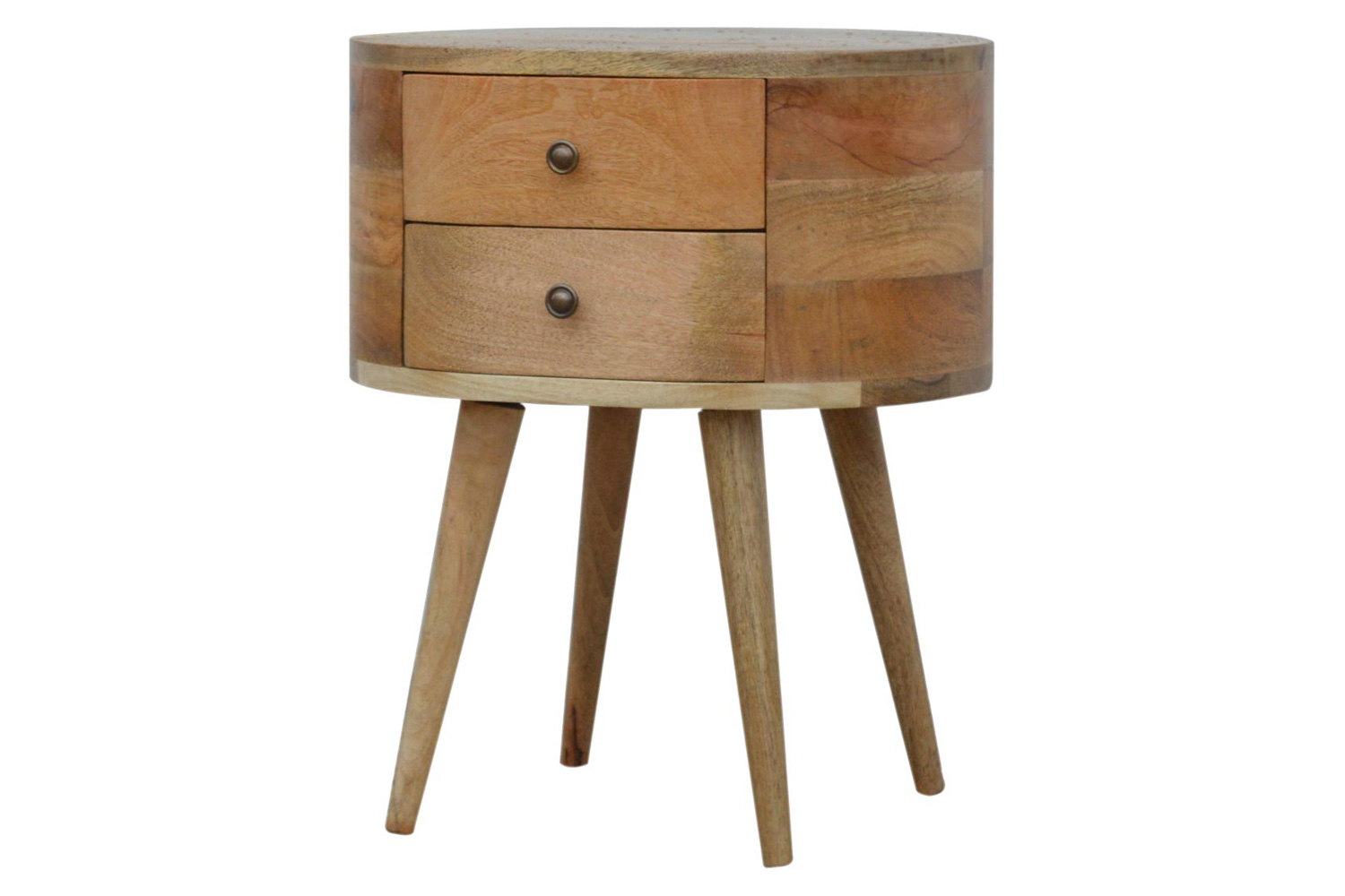 Artisan Rounded Bedside Table Bedside w/o Reading Light - Oak-ish