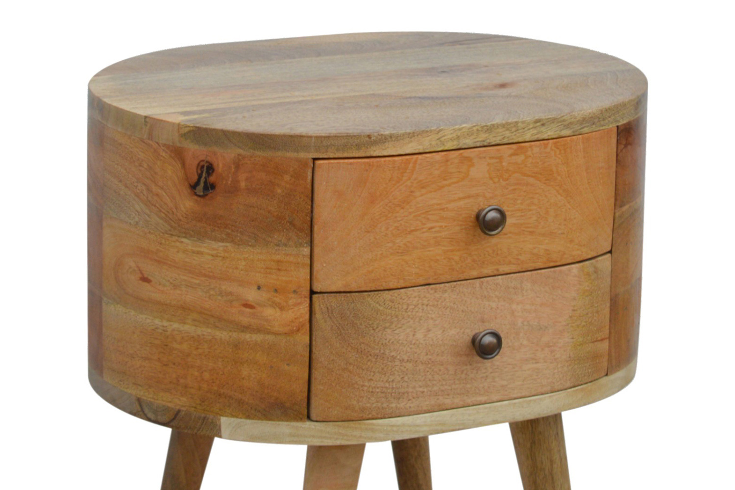 Artisan Rounded Bedside Table Bedside w/o Reading Light - Oak-ish