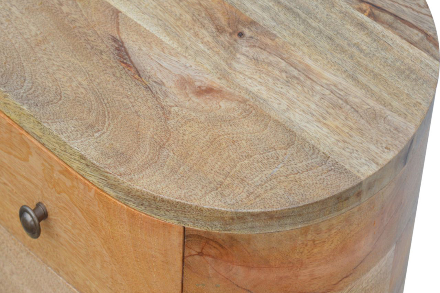 Artisan Rounded Bedside Table Bedside w/o Reading Light - Oak-ish