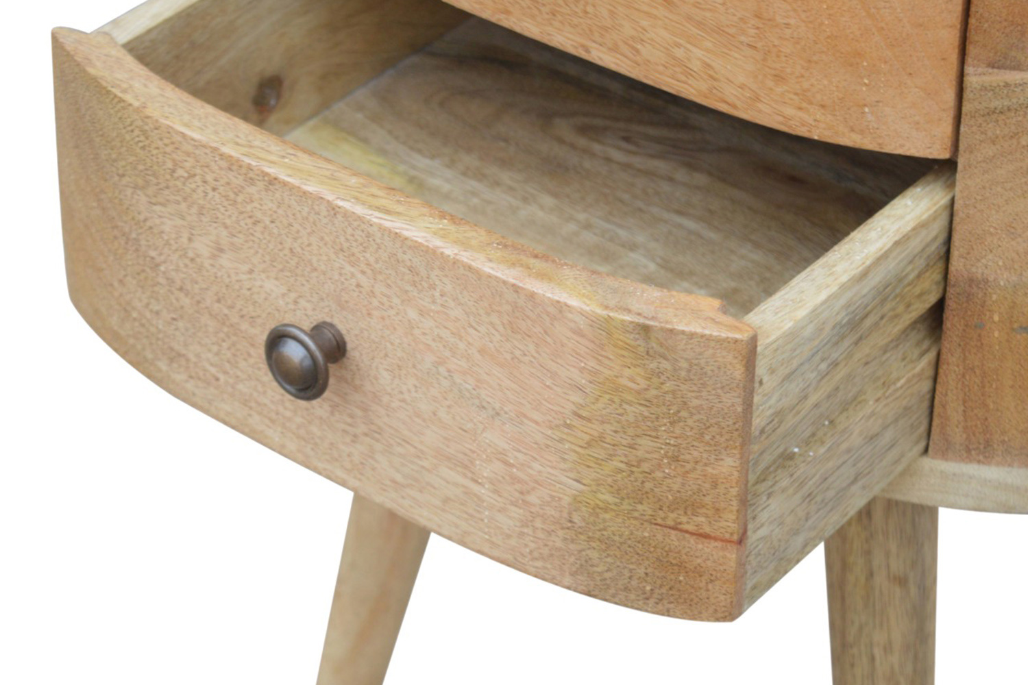 Artisan Rounded Bedside Table Bedside w/o Reading Light - Oak-ish